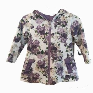 Limonada reversible hooded zip up coat size 3 toddler